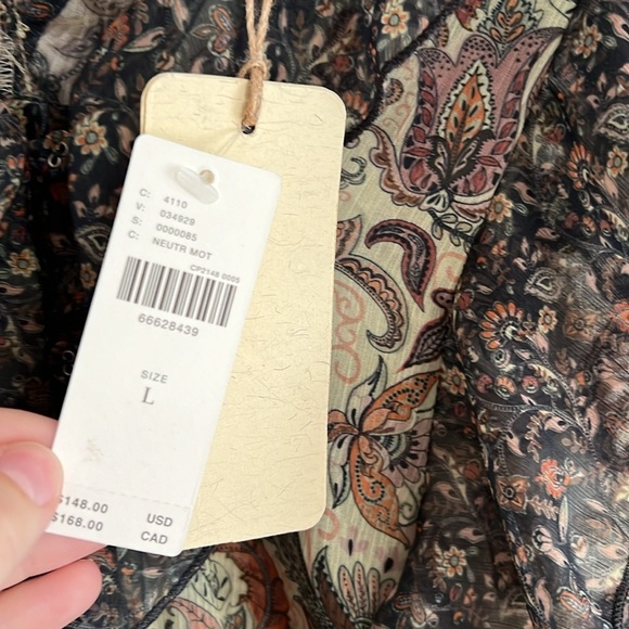 NWT Anthropologie LetMeBe Sheer Femme Maxi Button Down Long Sleeve Hi-Low Shirt - Picture 8 of 11